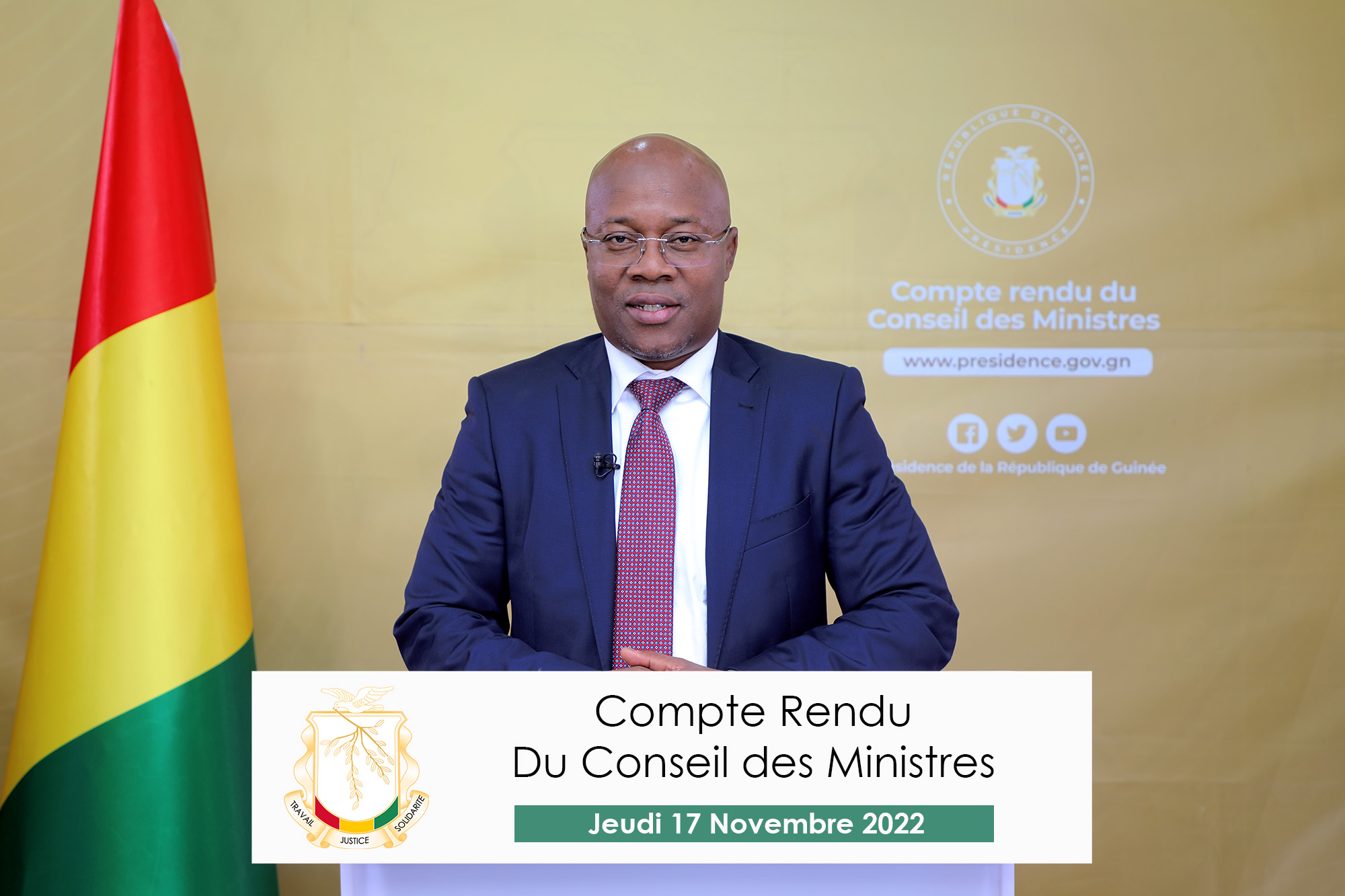 Guinée : Ce qu'il faut retenir du Conseil des ministres du jeudi 17 novembre 2022