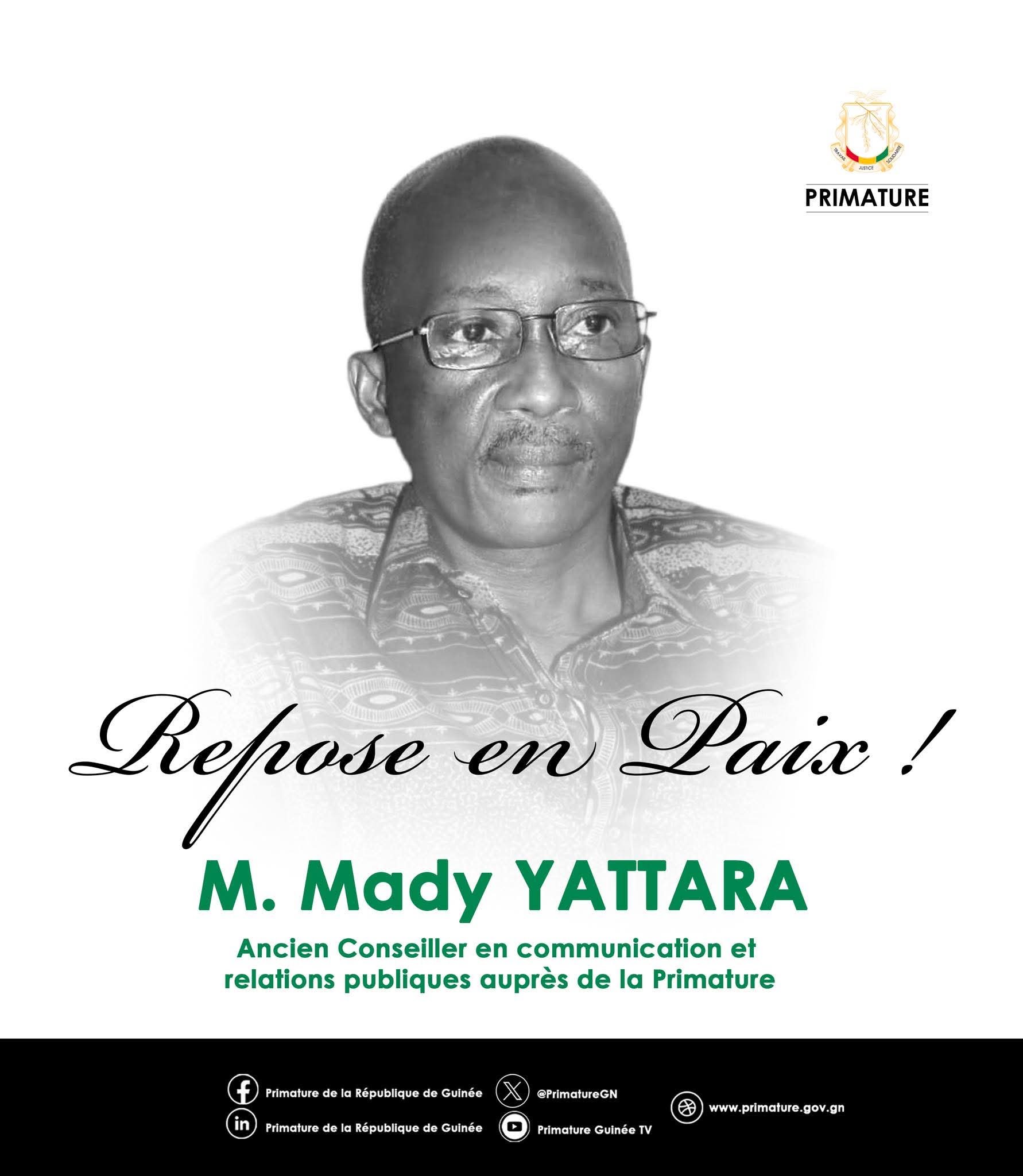 Page Noire: Mady Yattara a tiré sa révérence ce lundi 13 avril 2026 (Boubacar AZoca Bah)